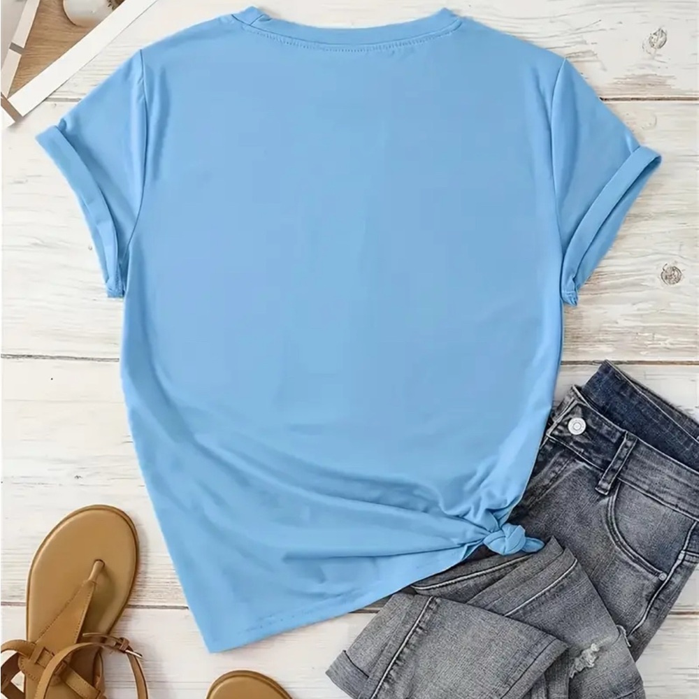 Blue Graphic T-Shirt with Eye Design - Picture 2 of 4
